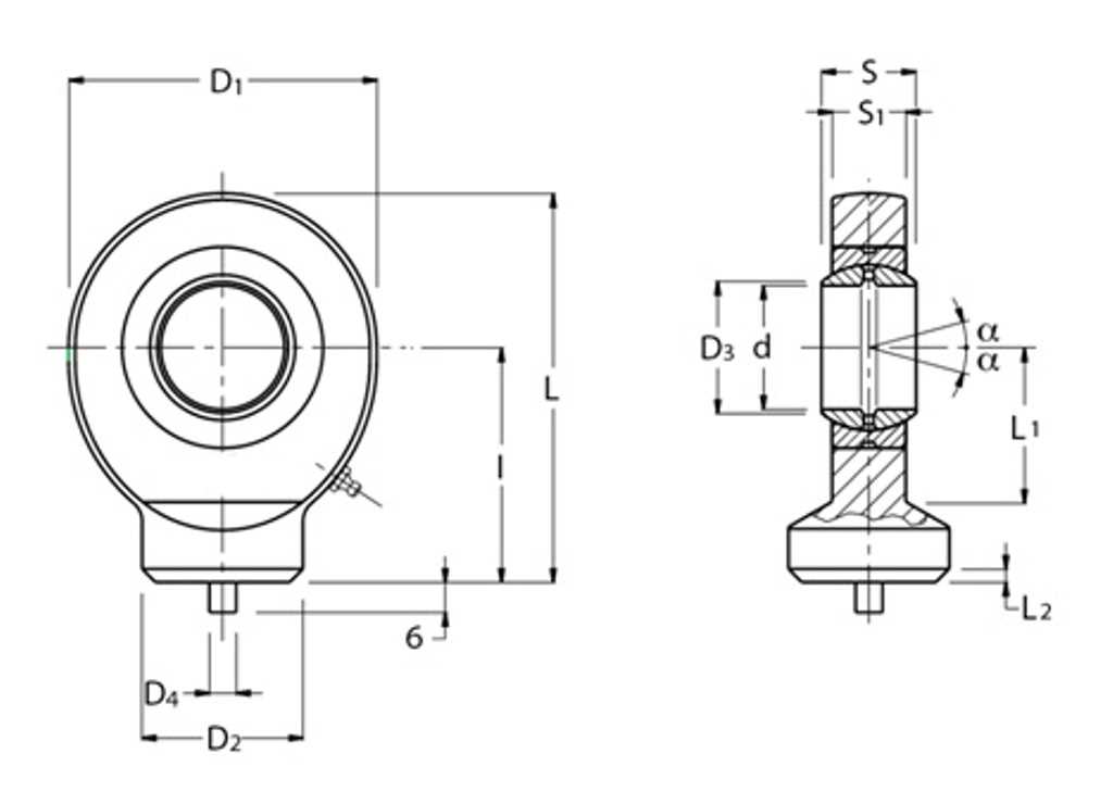 Preview: Gelenkkopf GE25 ISO 12240-4 Gelenkauge Anschweißauge Hydraulikzylinder