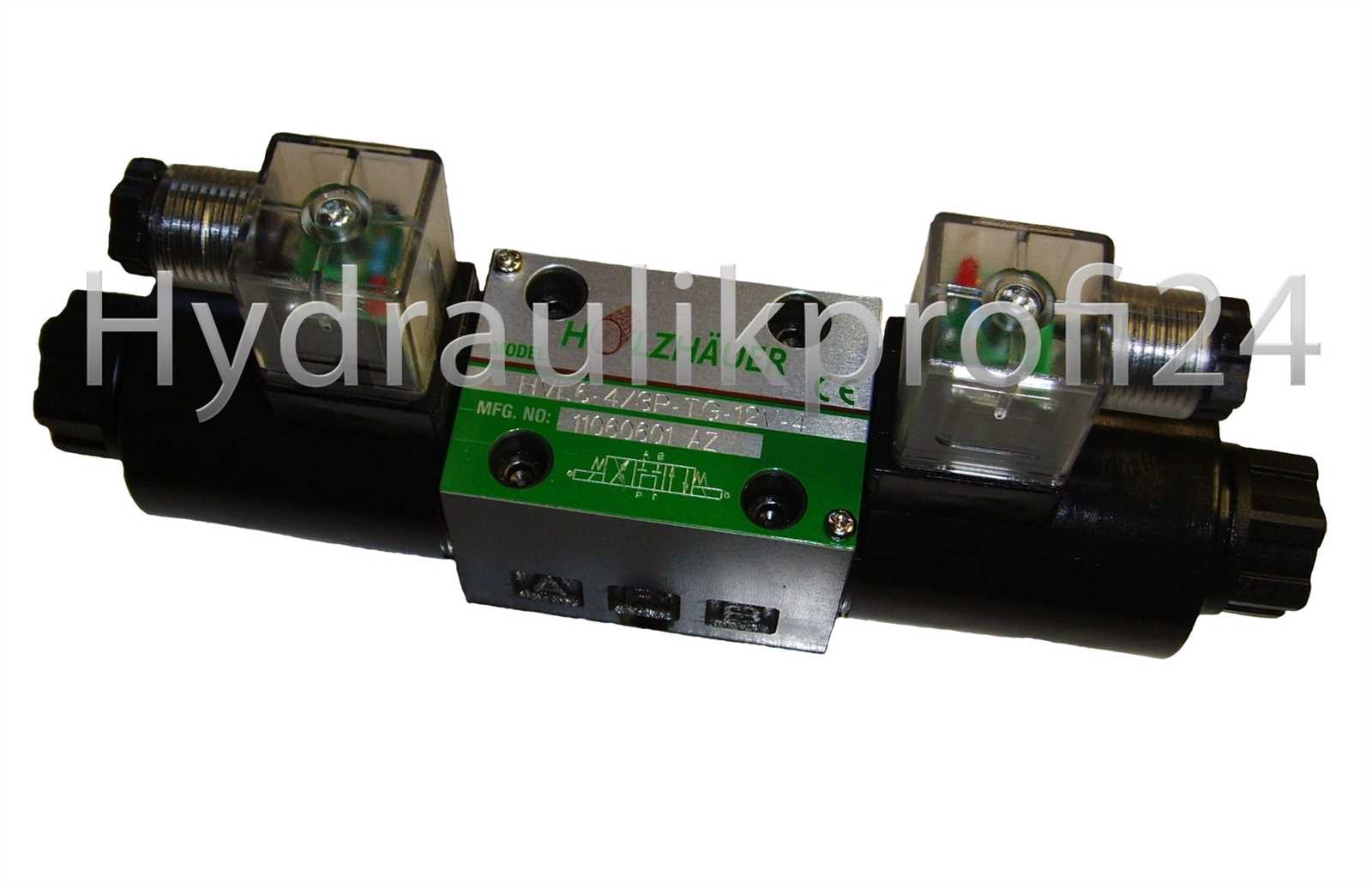 Preview: Hydraulikventil mit Handhebel 4/3-Wege NG6 A,B gesperrt und P,T stromlos offen 12 V DC