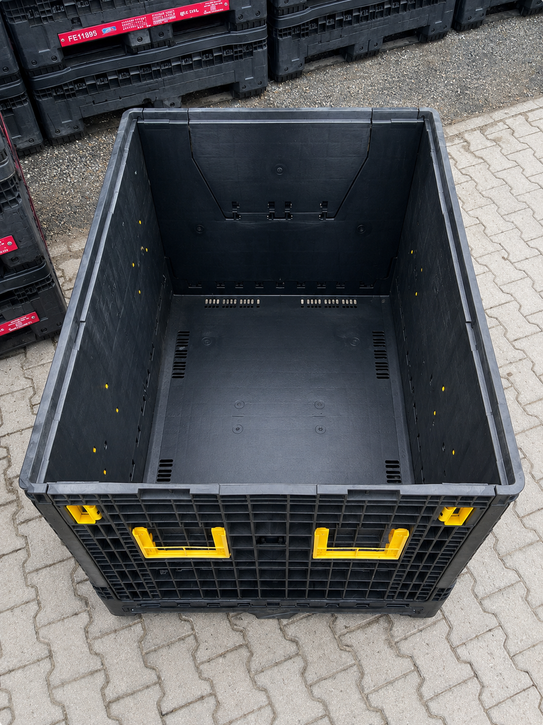Preview: Kunststof Palettenbox Faltbox Groß  GLT 1200 × 1000 × 975 mm – 780 L – 500 kg
