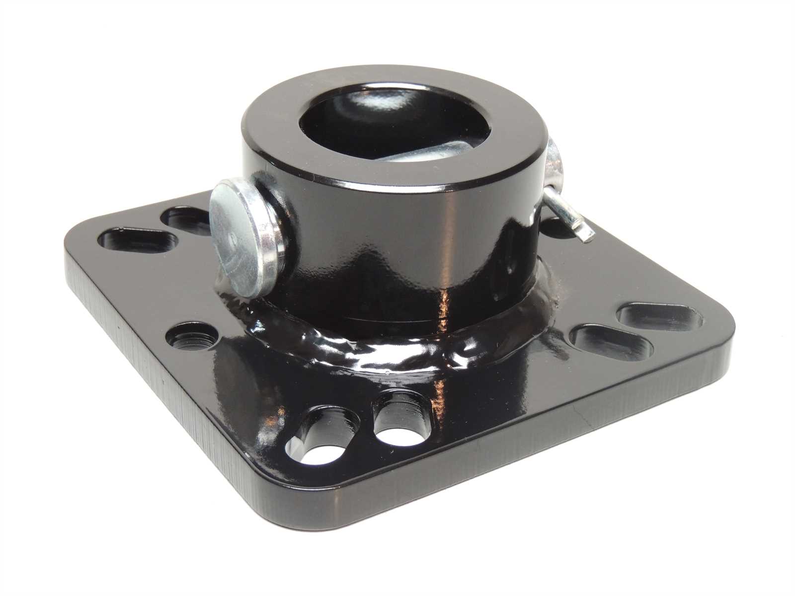 Preview: Rotatorflansch Ø50/25 mm Flansch 180x180 mm Rotator Rotatorbüchse mit Flanschplatte und Bolzen