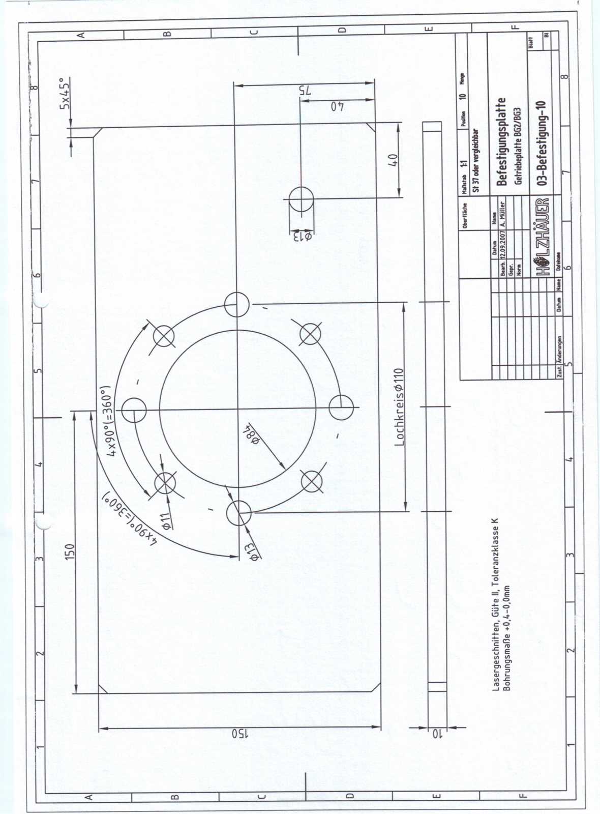 Halteplatte Befestigungsplatte für Zapfwellengetriebe BG 2  und BG 3