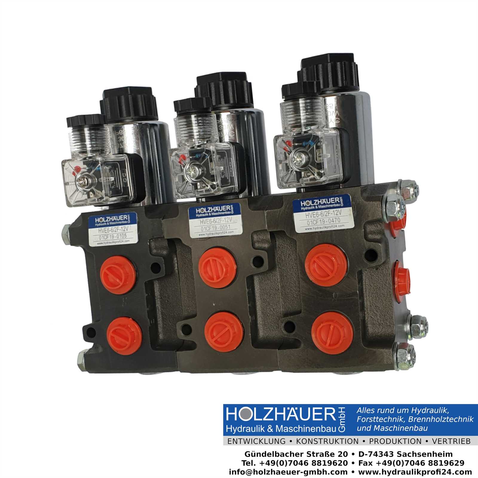 HOLZHÄUER Hydraulikventil flanschbar 10/4 Wege Wechselventil 60L 12 V