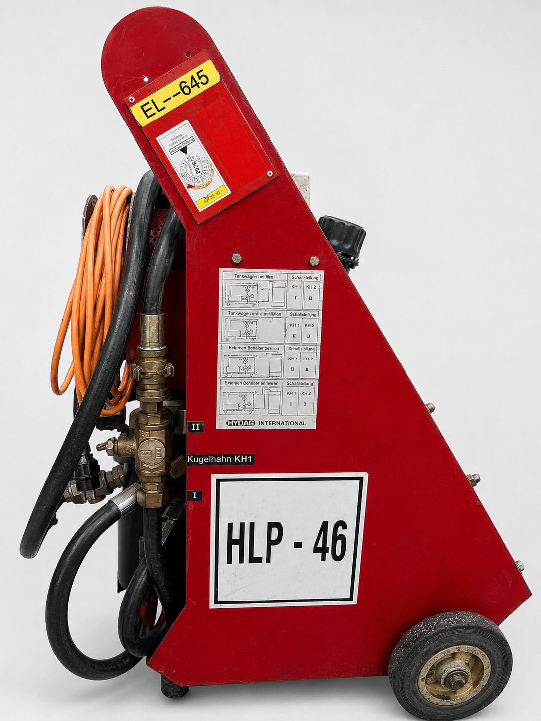 HYDAC mobiler Hydrauliköl-Befüllwagen / Öltransfergerät – 70 l – 5 l/min – 3 bar – HLP 46