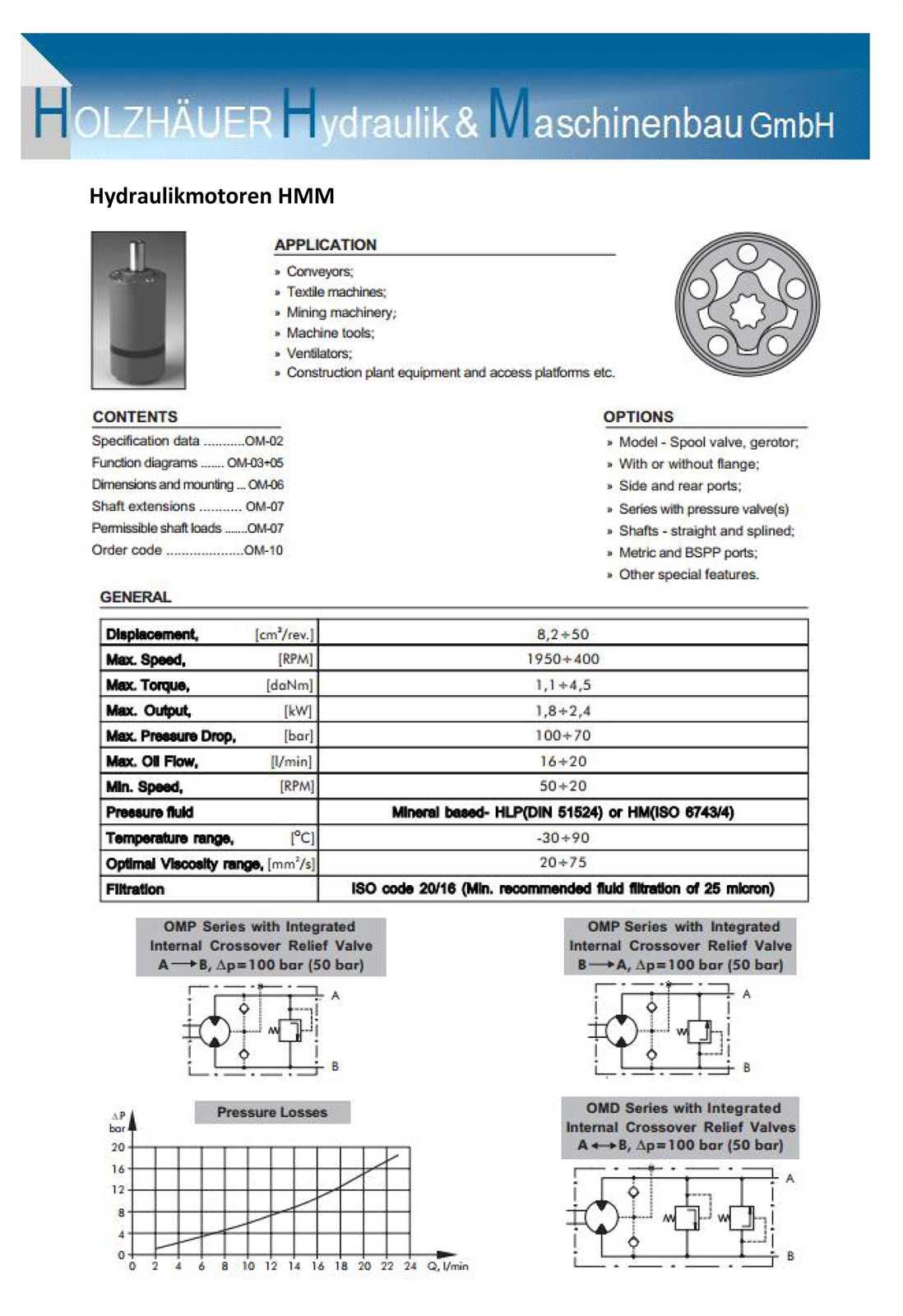 Preview: Hydraulikmotor Ölmotor Orbitalmotor Gerotormotor HMM BMM OMM SMM 20 C Welle Ø16 mit Passfeder 5 mm