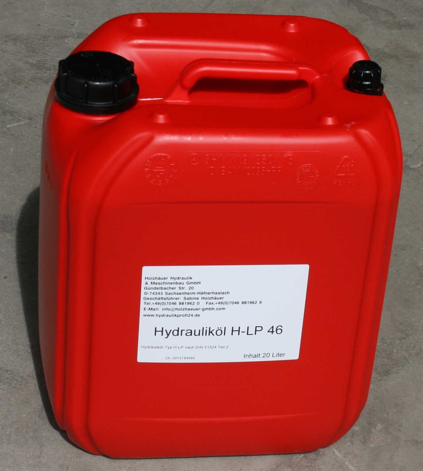 Hydraulikprofi24 - Hydrauliköl Öl 20 l Kanister HLP46 DIN 51524  Landmaschinen Traktoren LKW