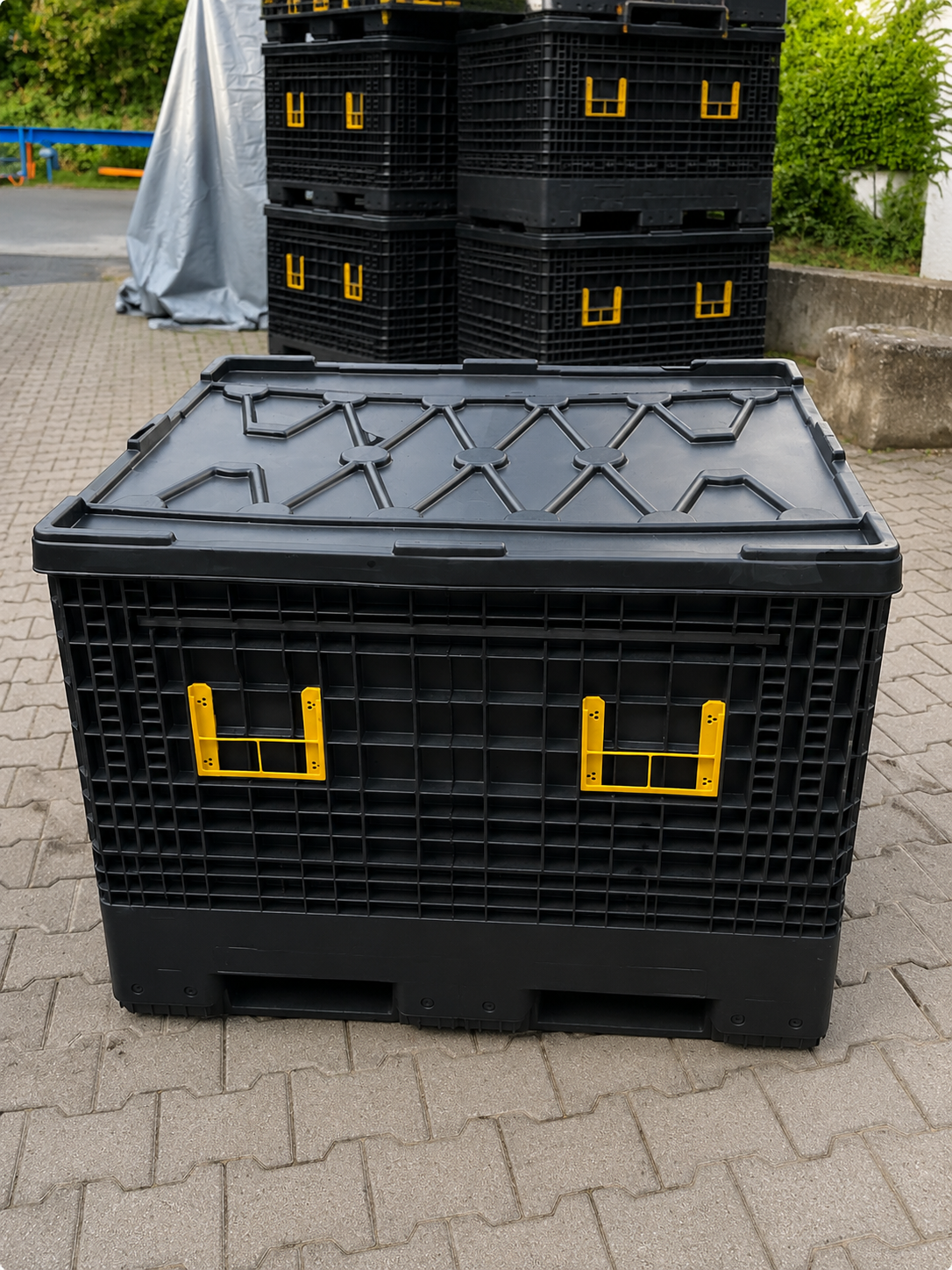 Kunststof Palettenbox Faltbox Groß  GLT 1200 × 1000 × 975 mm – 780 L – 500 kg