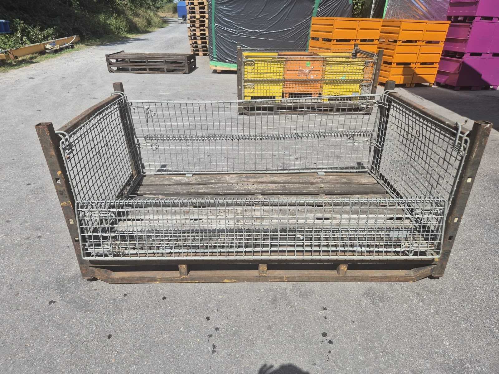 Schwerlast Stahlpaletten Stapelpaletten steckbar zu Regal 220 x 120 cm