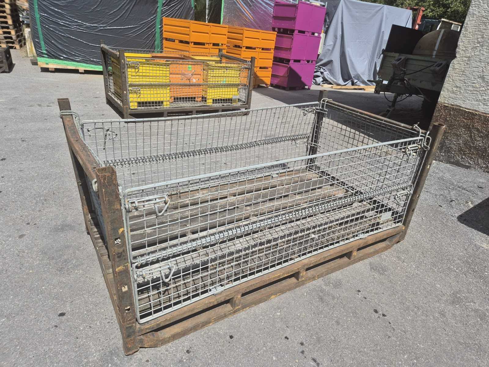 Schwerlast Stahlpaletten Stapelpaletten steckbar zu Regal 220 x 120 cm
