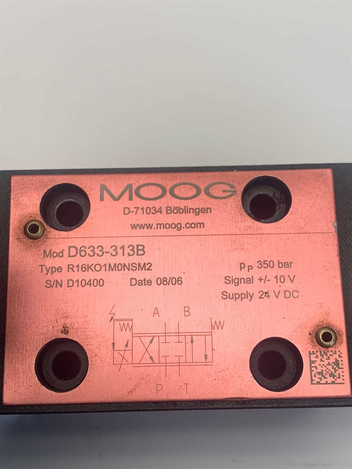 Preview: Servo Proportionalventil MOOG D663-313B 4/3-Wegeventil Cetop 03 NG6 P-T-A-B gesperrt 24 VDC