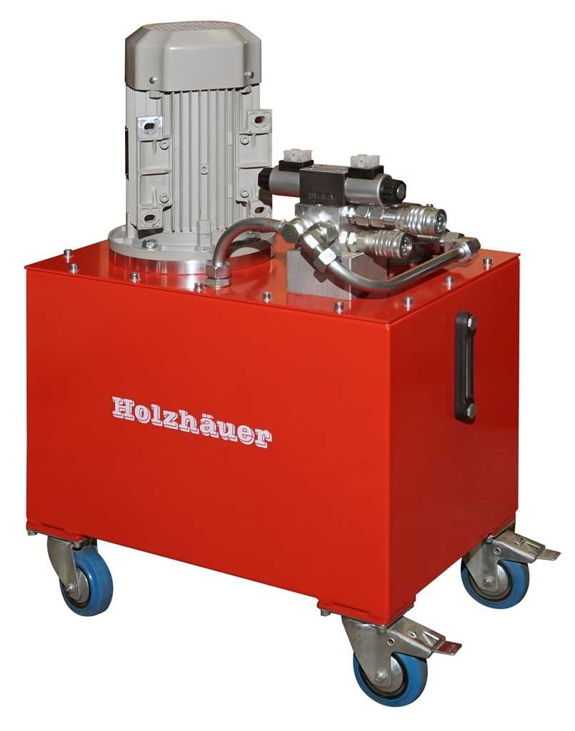 Werkstattaggregat Hydraulikaggregat 3 kW mit Pumpe 8ccm Tank 96L 200 bar 12 l/min fahrbar auf Rollen