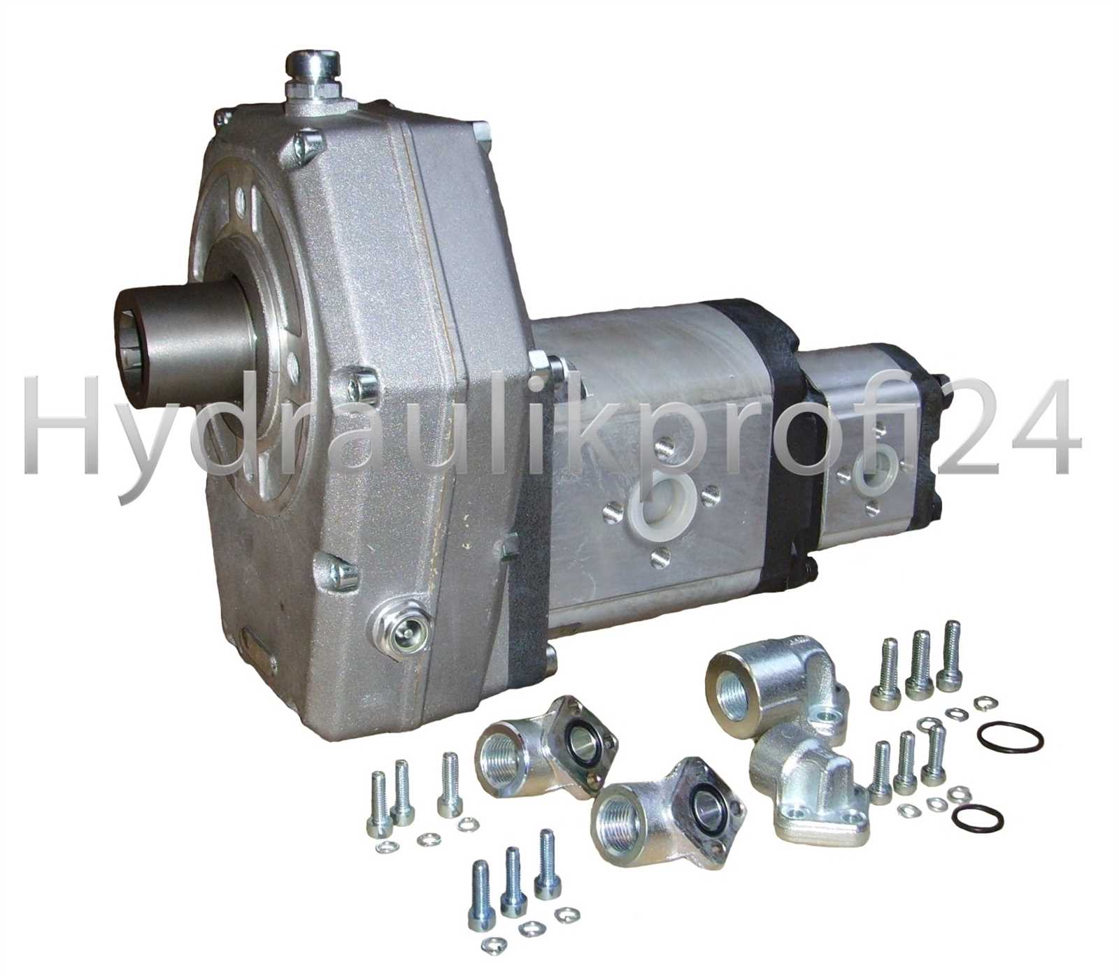 Zapfwellengetriebe BG3 mit Muffe + Tandempumpe3/2- 55ccm-6ccm mit V