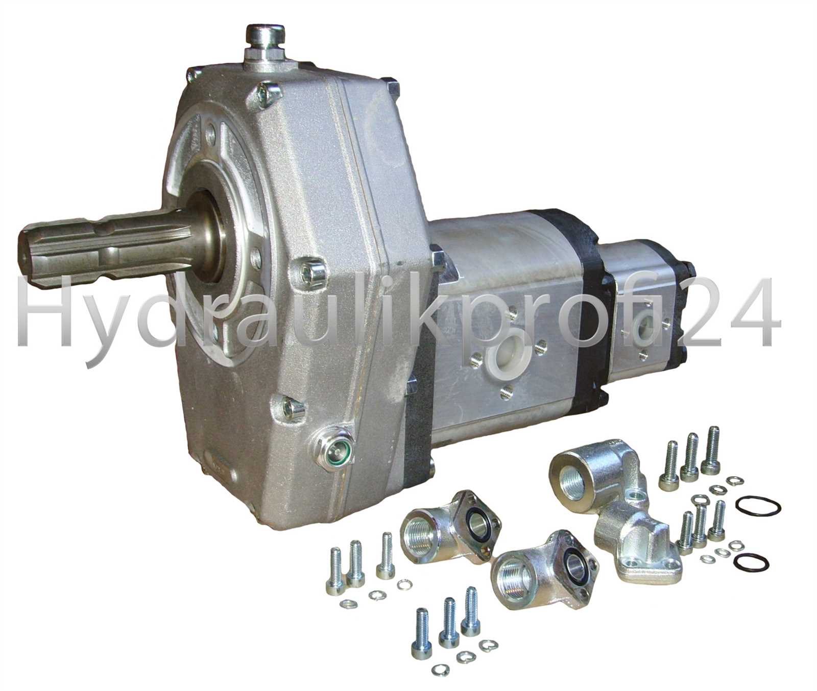 Zapfwellengetriebe BG3 mit Stummel + Tandempumpe3/2- 38ccm-10ccm mit V