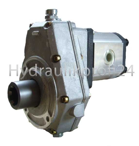 Zapfwellengetriebe mit Muffe und Pumpe 10ccm, 20l/min BG2 mit Innengewinde - LINKSDREHEND