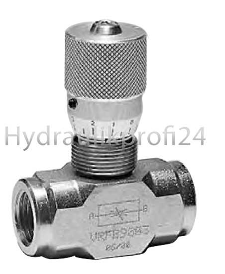 einstellbares 90° Drosselventil 3/8" in beiden Richtungen 40l/min