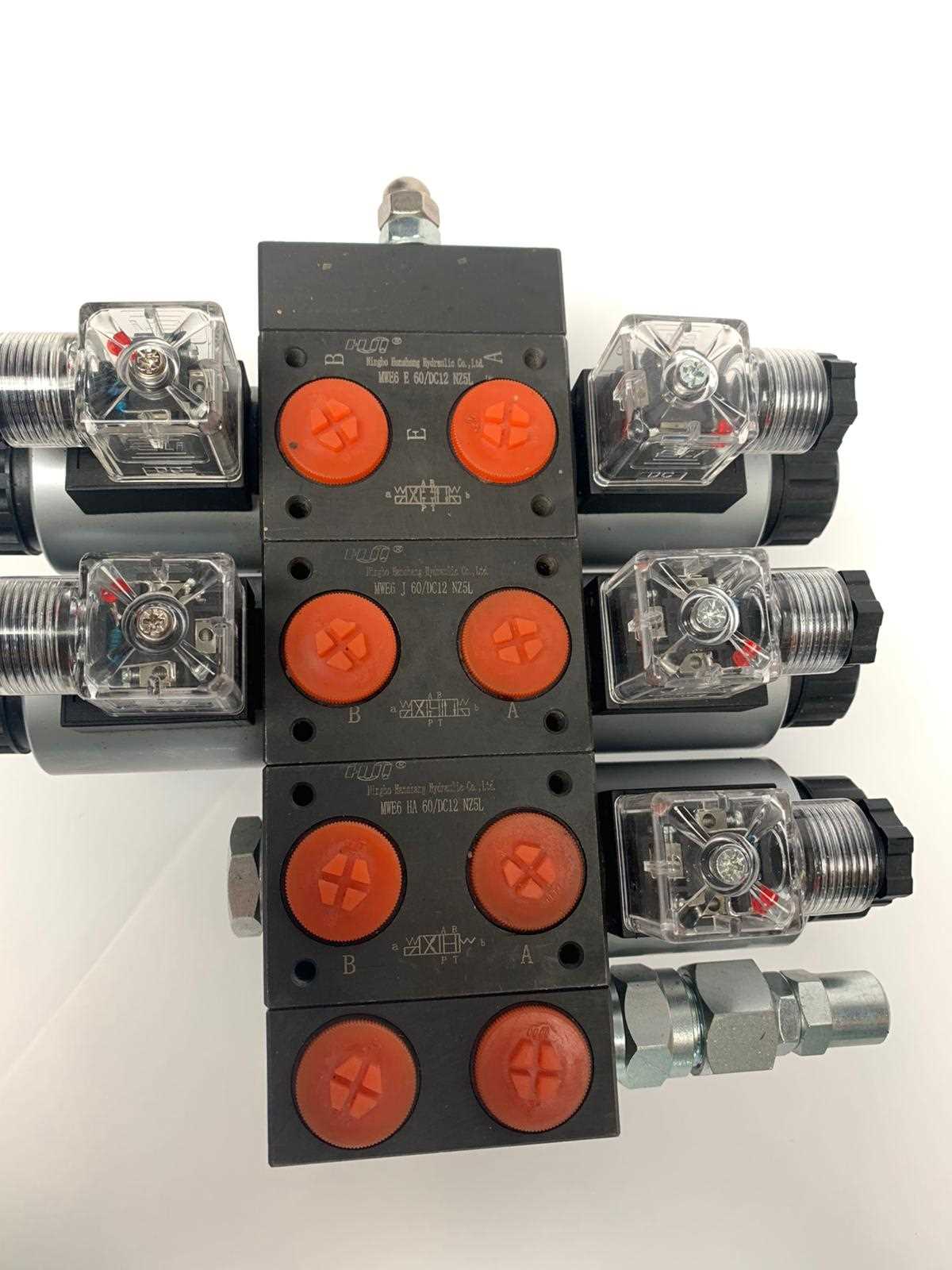 Elektromagnetisches Hydraulikventil NG6 Block aus 6 Sektionen