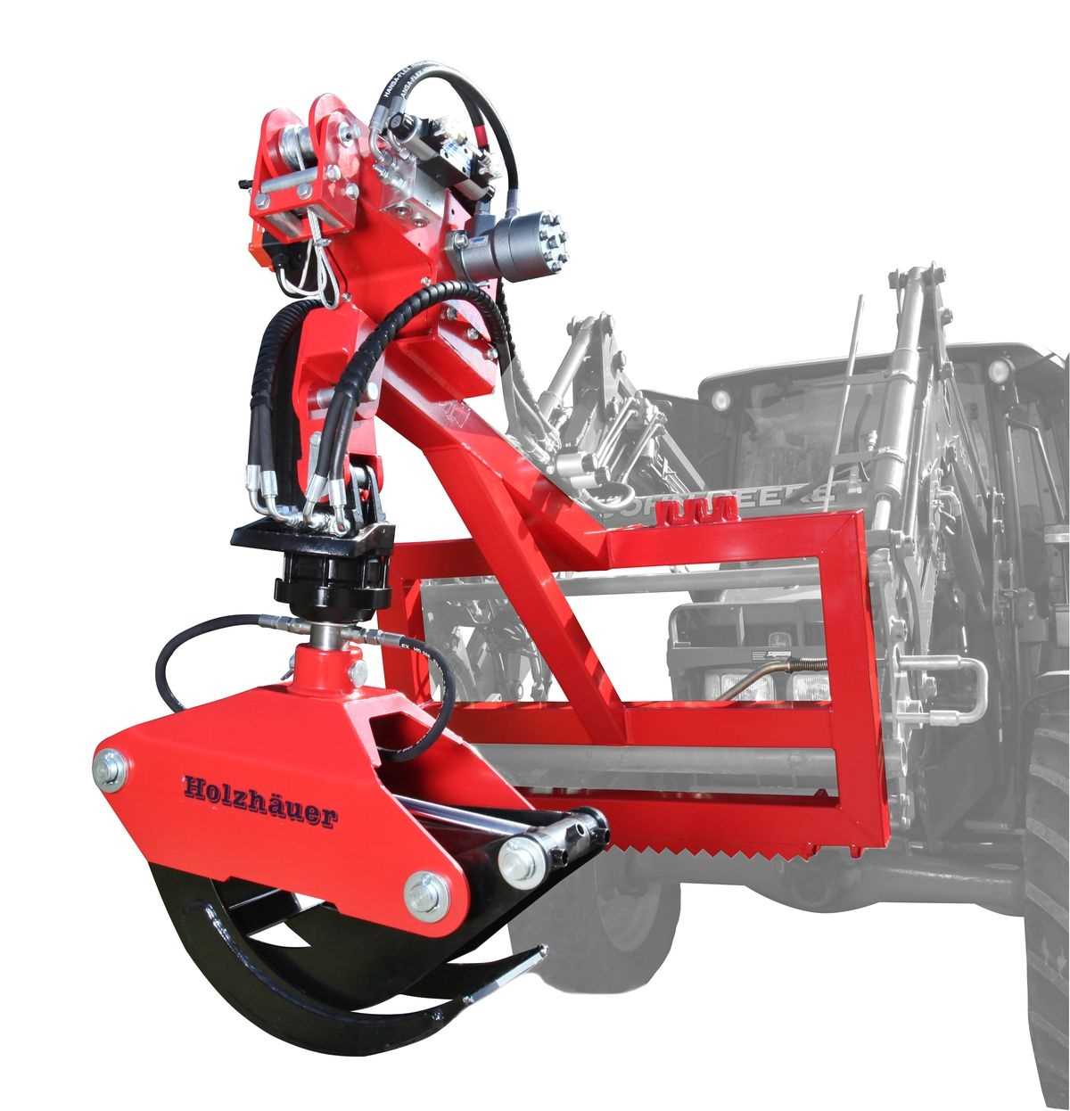 Frontladergreifer Euroaufnahme Holzgreifer HG18 Rotator 3 t Pendelgelenk