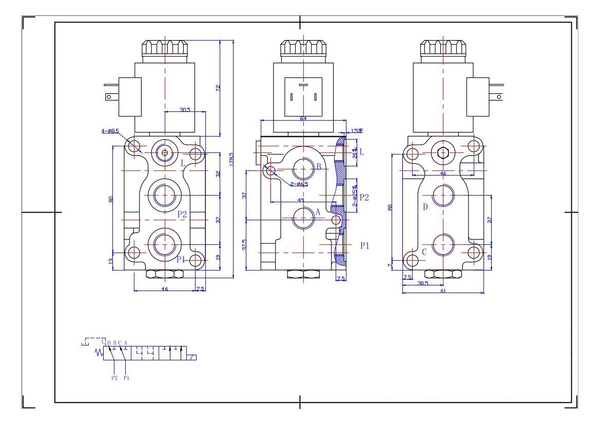 HOLZHÄUER Hydraulikventil flanschbar 14/6 Wege Wechselventil 50L 24 V