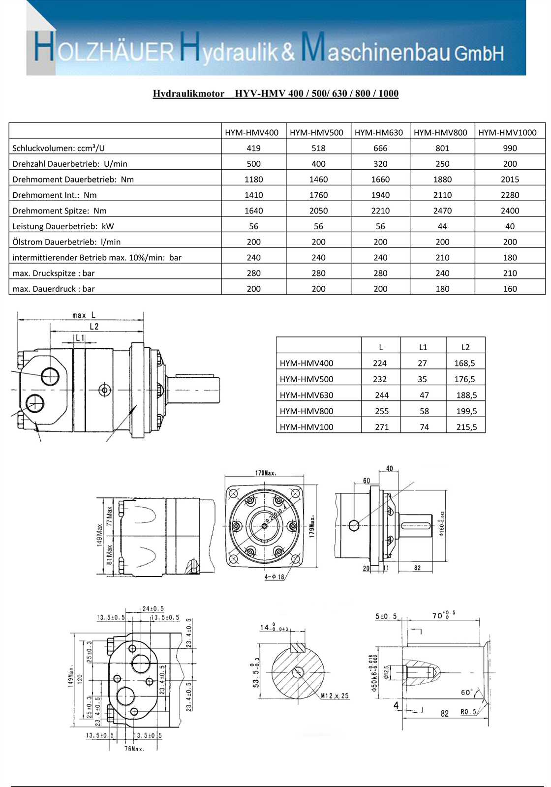 Hydraulikmotor HMV BMV 1000 Gerollermotor Ölmotor