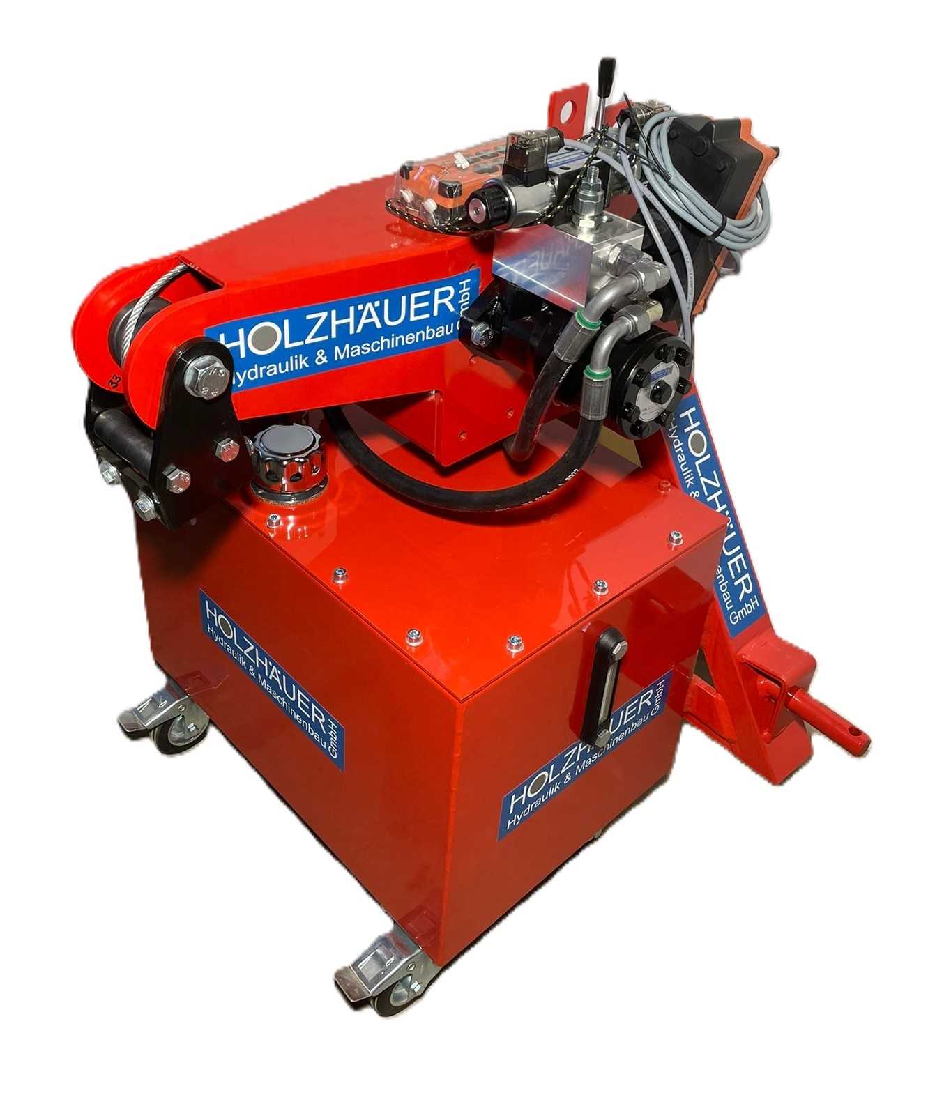 Hydraulische Seilwinde HAW1700 mit elektr. Ventil Funk und Zusatzaggregat 2-25