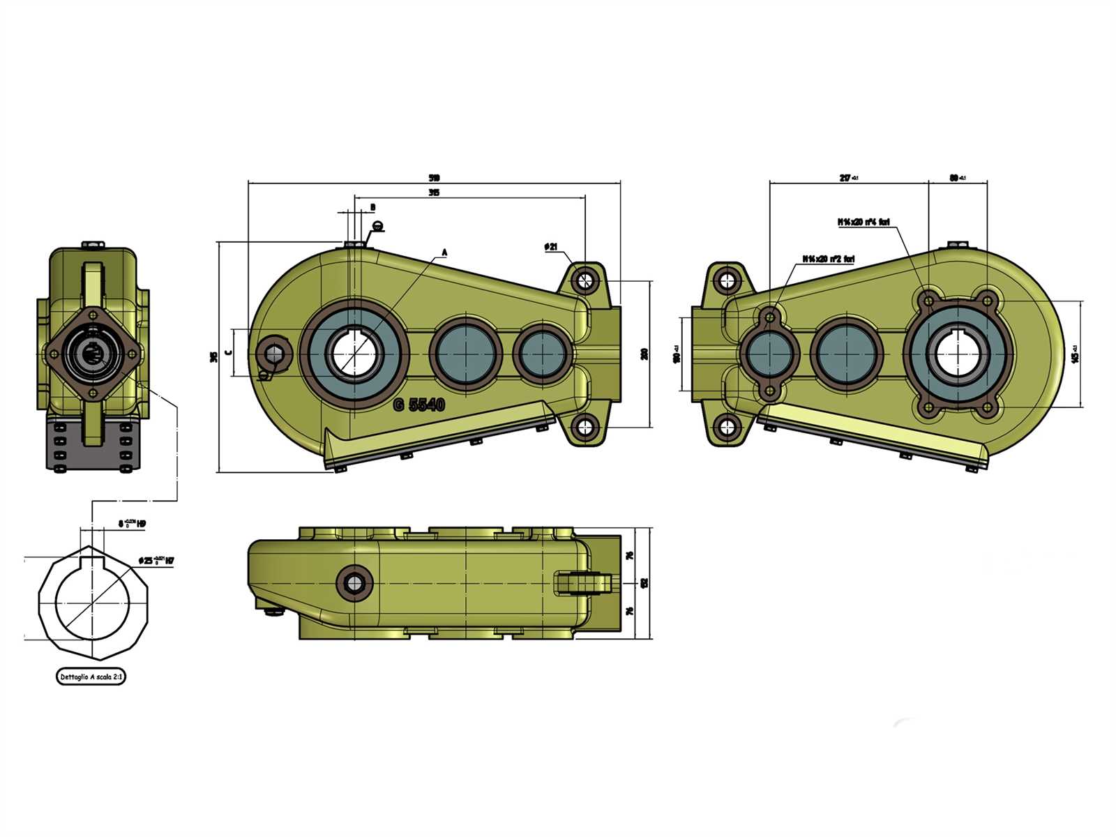Kratzbodenantrieb, hydraulisches Getriebe, Kratzbodengetriebe, 4000 Nm, Abtriebsbohrung: 60 mm