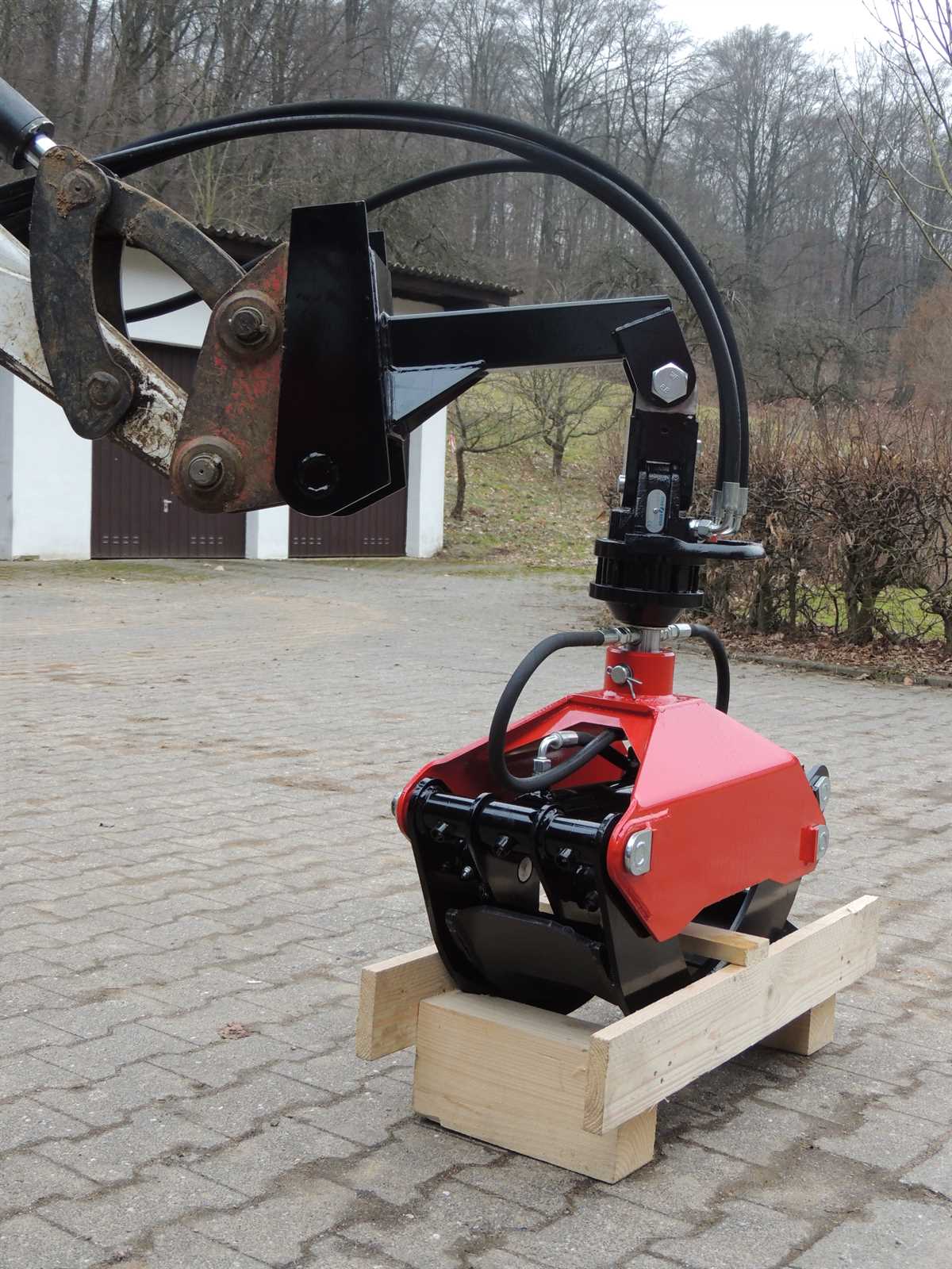 MS 03 Schnellwechsler Anbaubock Pendelgelenk Reisiggreifer RG 18 3 t Rotator