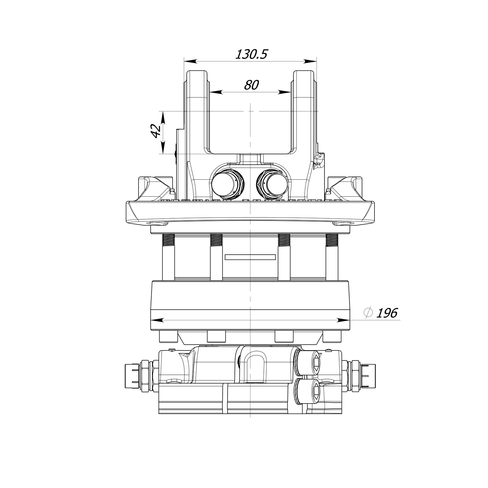 Rotator 6 Tonnen Formiko FHR6FD2 6 t mit Flansch Verladezange Holzzange Rückezange Rückewagen