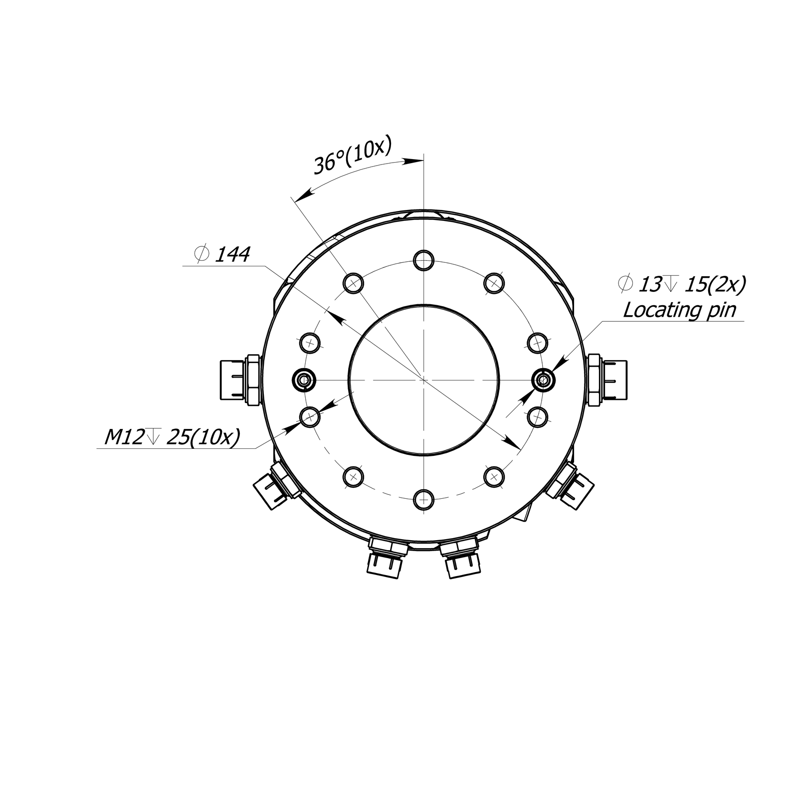 Rotator 6 Tonnen Formiko FHR6FF4X  2 x Druckdurchleitung Doppeltflansch Säge