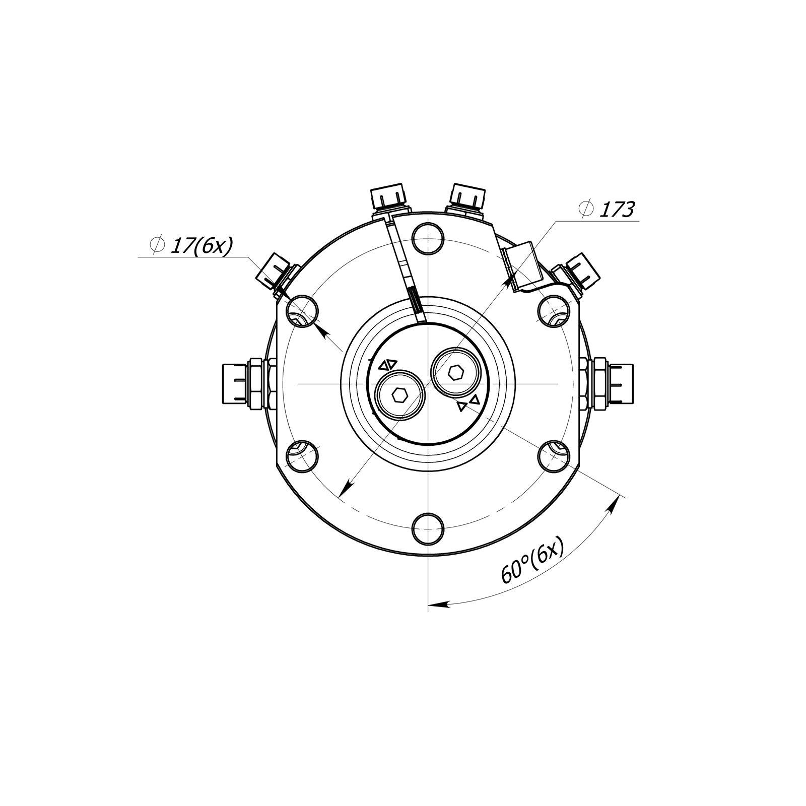 Rotator 6 Tonnen Formiko FHR6FF4X  2 x Druckdurchleitung Doppeltflansch Säge