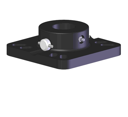 Rotatorflansch Ø60/30 mm Flansch 180x180 mm Rotator Rotatorbüchse mit Flanschplatte und Bolzen