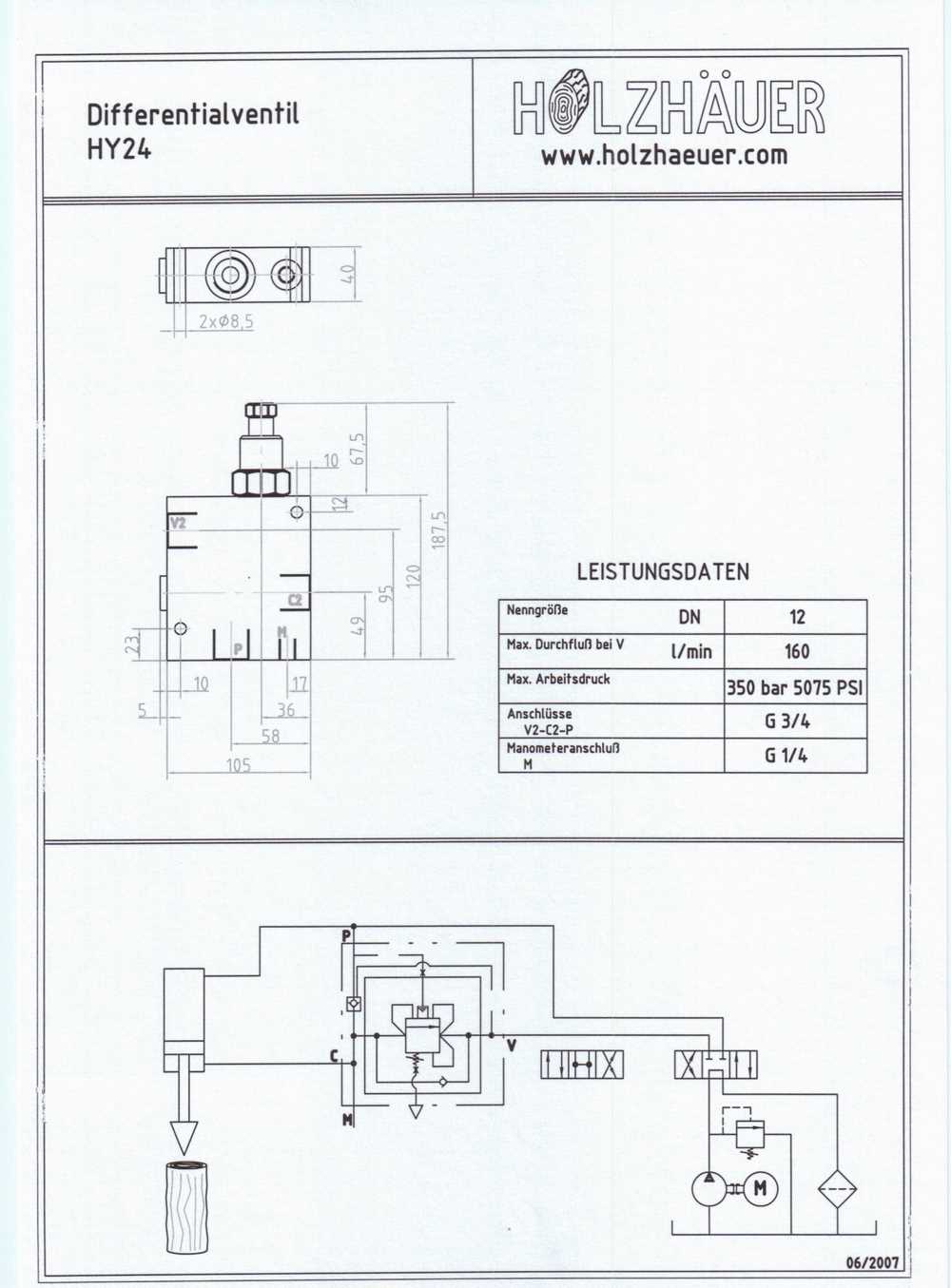 Speed Differentialschaltung Holzspalter Pressen Hydraulikventil Sägespalter