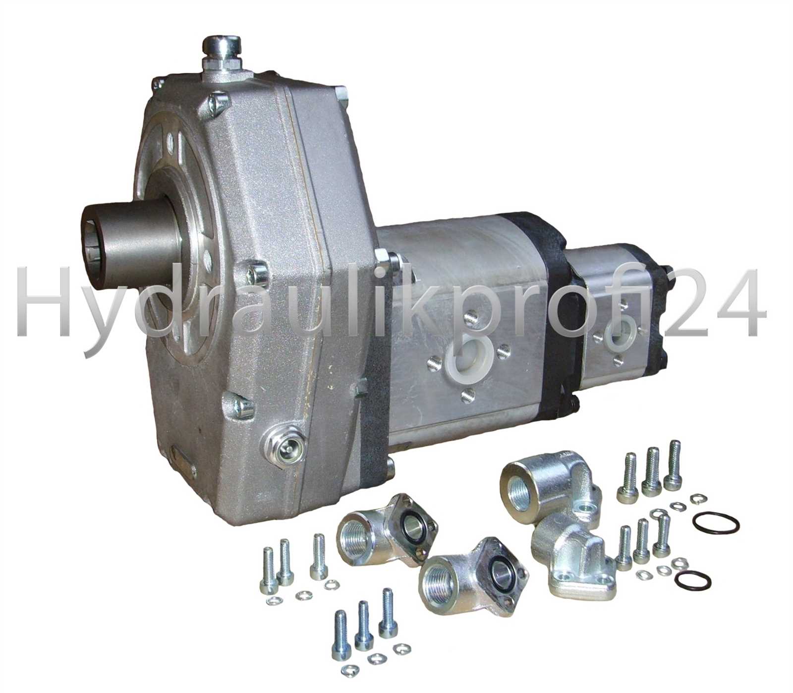 Zapfwellengetriebe BG3 mit Muffe + Tandempumpe3/2- 55ccm-10ccm mit V