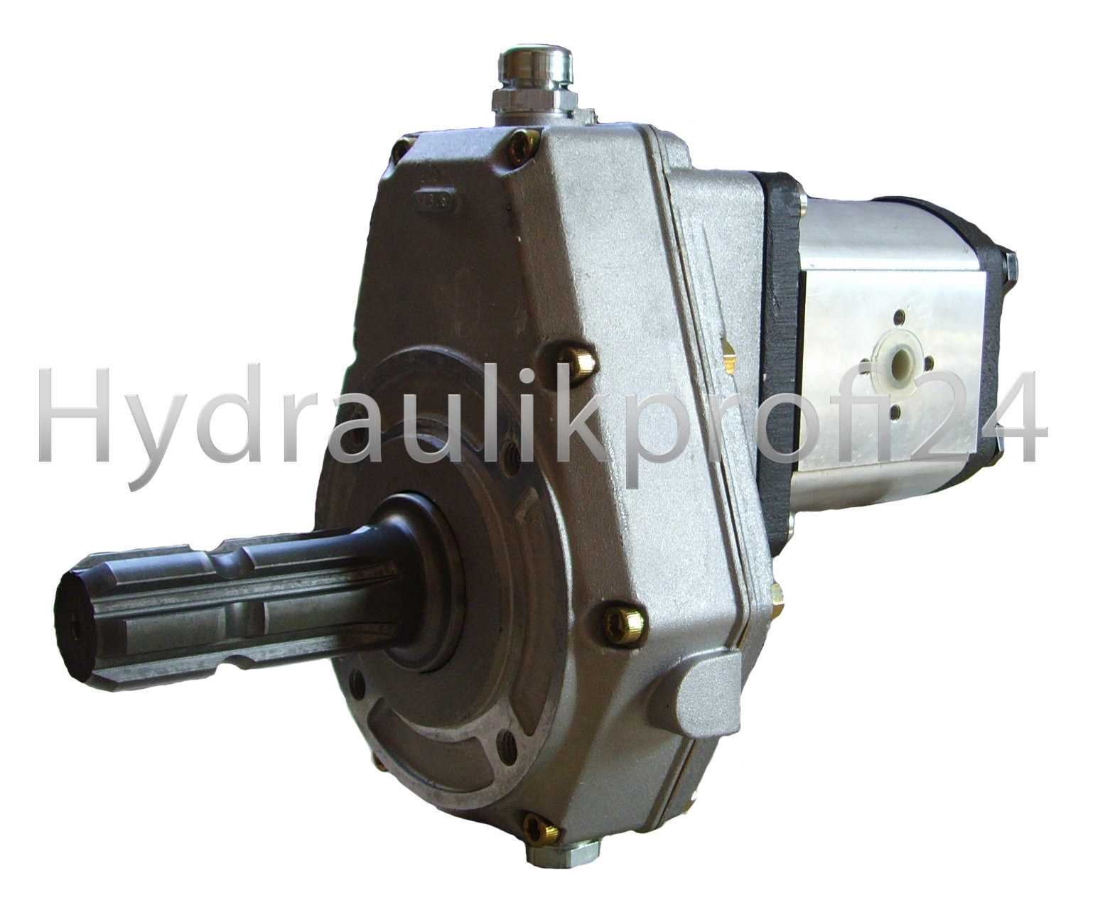 Zapfwellengetriebe mit Stummel und Pumpe 16ccm, 32l/min BG2 mit Vierlochflansch