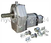 Zapfwellengetriebe BG3 mit Stummel + Tandempumpe3/2- 55ccm-6ccm mit V